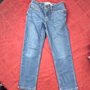 Levi's 514 Boys Straight Blue Denim Jeans Size 8 REG W24 L25 Zip Button